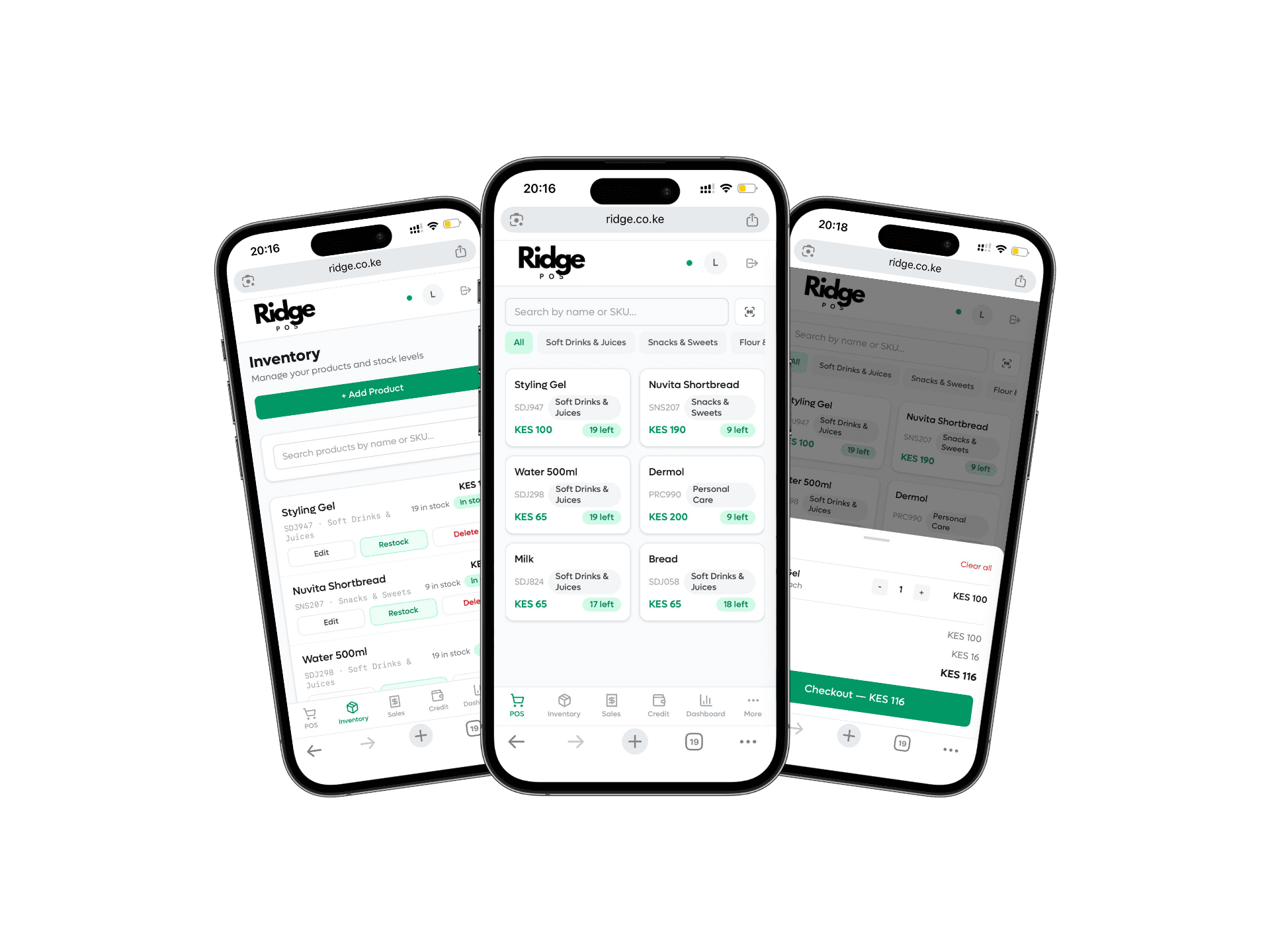 Tilisha POS product screen on a phone